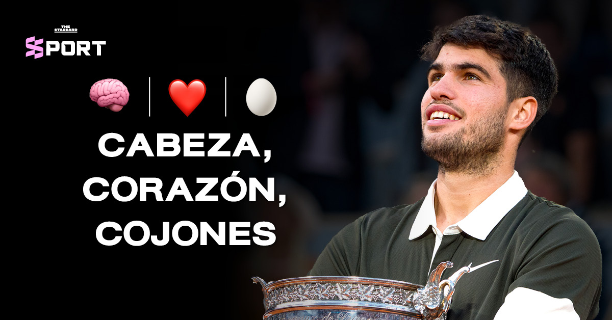 คาร์ลอส อัลคาราซ ฉลองชัยชนะ French Open 2025 พร้อมรอยสัก CCC ที่ข้อมือซ้าย